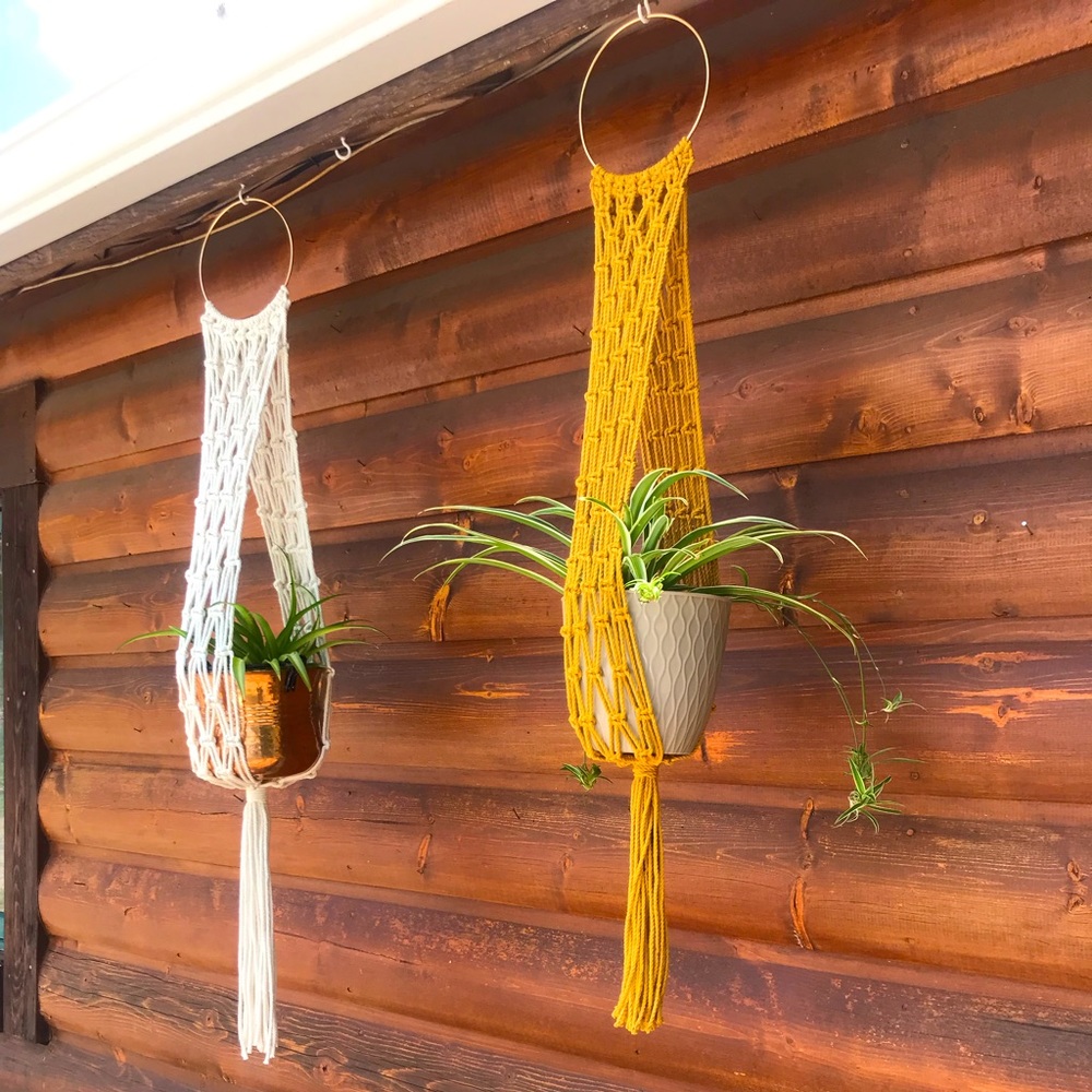 Macrame Golden Ring Plant Hanger